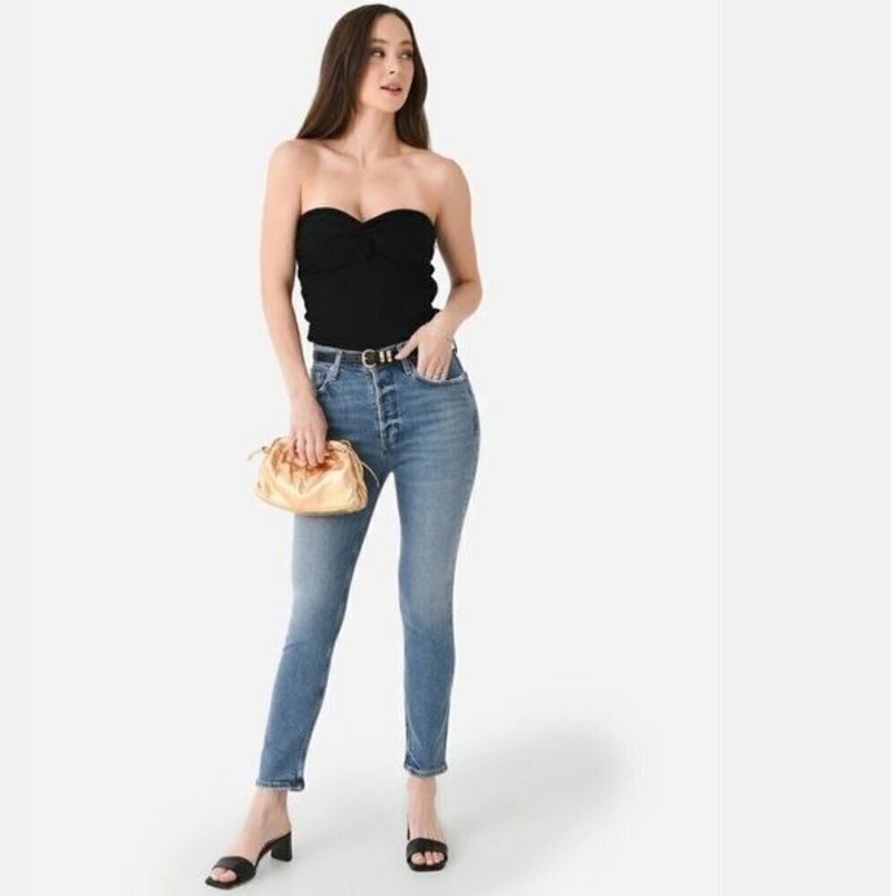 Agolde Women’s Nico High Rise Slim Ankle Jeans Button Fly Blue size 26